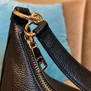 COACH East/West Harley Hobo in black pebbled leather. COACH F38250.